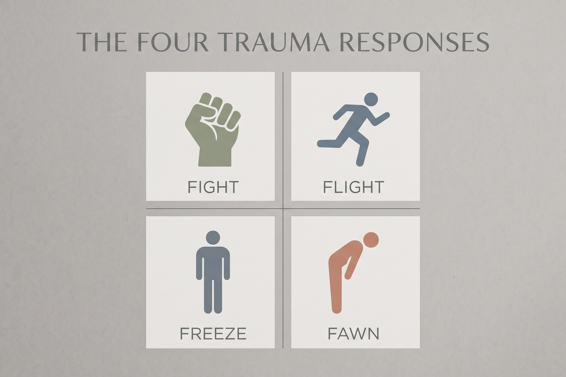 The four trauma responses: fight, flight, freeze, and fawn